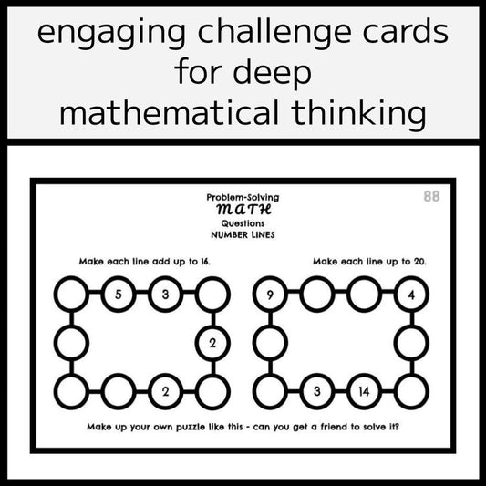 A Year of Math Problem Solving Question Cards - 100 Cards & Answers