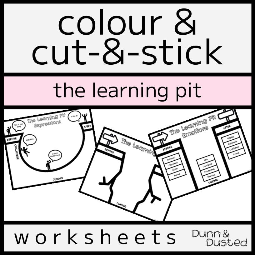 The Learning Pit Colouring Pages & Cut-and-Stick Worksheets